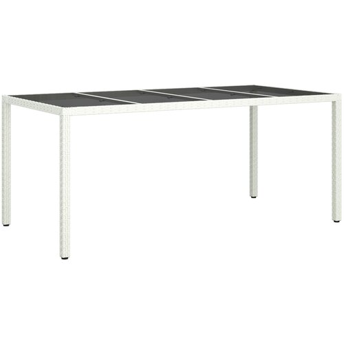 vidaXL Vrtna Jedilna Miza Bela 190x90x75 cm Poli Ratan Cene