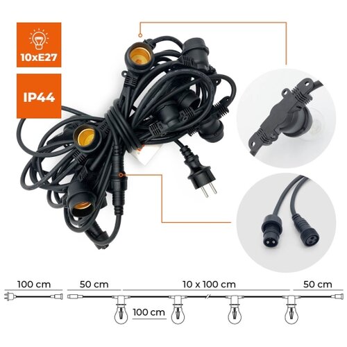  Vani&amp;scaron;nja dekorativna girlanda MIMOSA 10xE27/1,3W/230V IP44 10 m Slike