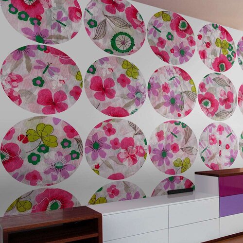  Tapeta - Pink meadow - circle 50x1000 Slike