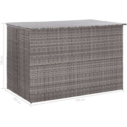VidaXL Vrtna kutija za pohranu siva 150 x 100 x 100 cm od poliratana Slike