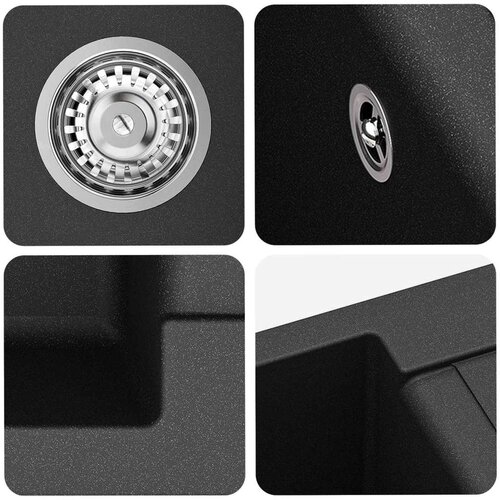  Lavabo - Umivaonik Crna 620 x 500 mm 80% kvarc i 20% smola Slike