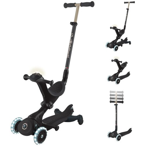 Globber skiro GO UP Deluxe 360&amp;deg; zložljiv, lučke črn Slike