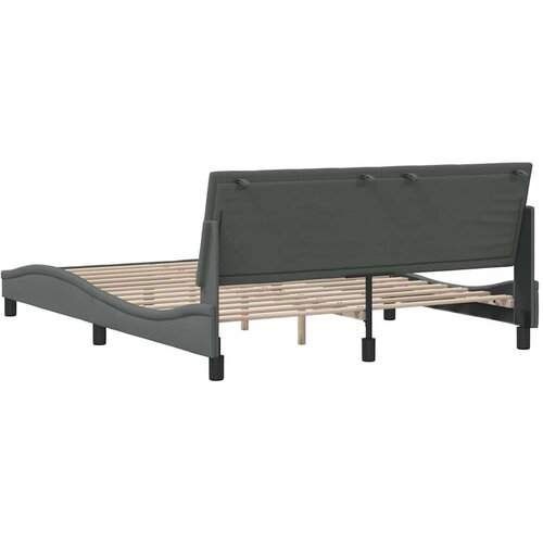 VidaXL okvir za krevet bez madraca tamnosivi 160x200 cm od tkanine Slike