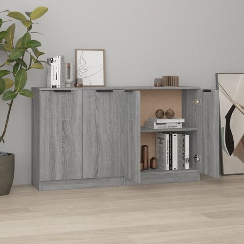 The Living Store Komoda 2 kosa siva sonoma 60x30x70 cm konstruiran les - Komoda, (21662682) Cene