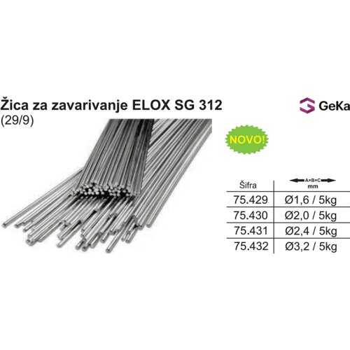 Geka zica tig 29/9 elox SG312 2 Cene