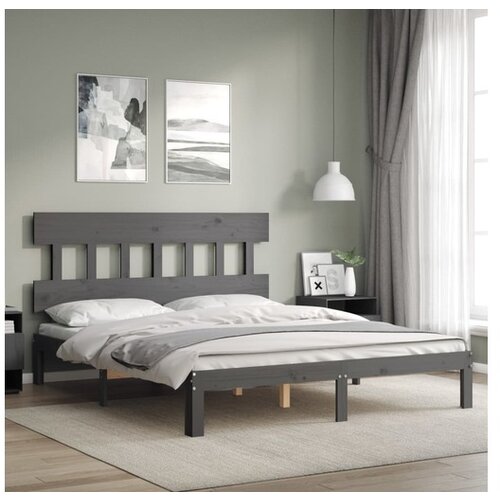  Posteljni okvir z vzglavjem bel 5FT King Size trles Slike