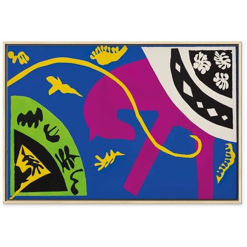  Slika - Henri Matisse &amp;ndash; Horse Rider and Clown (from Jazz) 120x80 U prirodnom drvenom okviru Slike