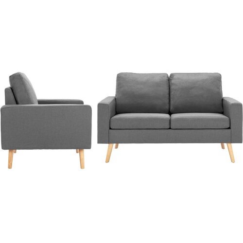 2-dijelni set sofa od tkanine svjetlosivi Cene
