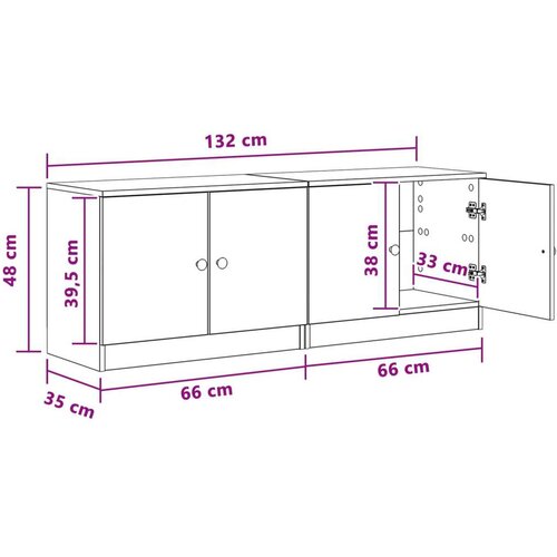  za krevet s pohranom 2 pcs Hrast sonoma 66 x 35 x 48 cm - Hrast sonoma Slike