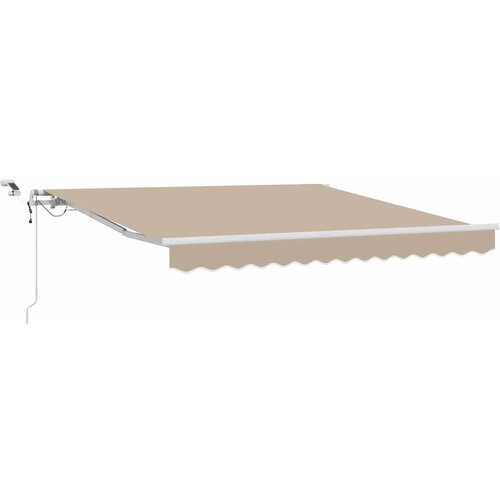  Skrovita tenda S LED lampica Bež 300 x 250 cm Poliester i metal Slike