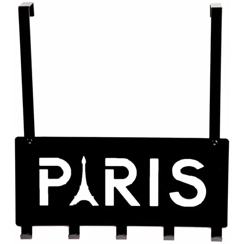 Compactor crna zidna vješalica s 5 kukica Paris