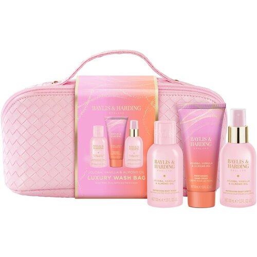 Baylis &amp;amp; Harding Jojoba, Vanilla &amp;amp; Almond Oil darilni set kozmetična torbica Slike