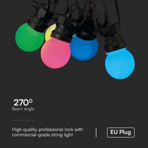 LED RGB spolja&amp;scaron;nja girlanda STRING 13 m 15xLED/0,5W/230V IP44 Slike