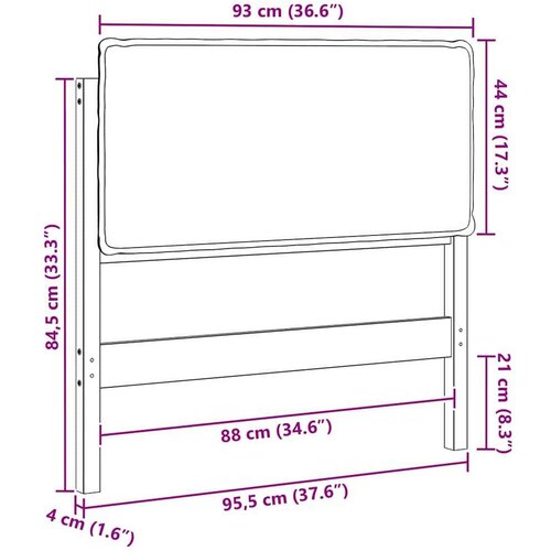  Tapecirani uzglavlje Prirodna i svijetlo siva 90 cm Slike