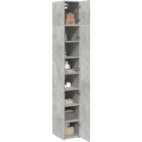 VidaXL Ozka omara za shranjevanje betonsko siva 30x42,5x225cm inž. les Slike