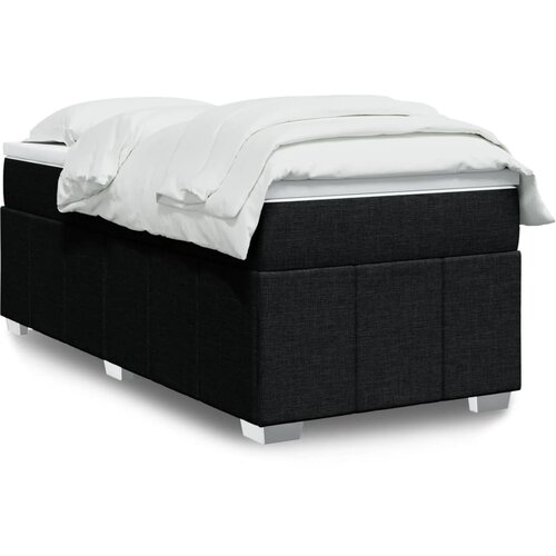 vidaXL Box spring postelja z vzmetnico črna 90x200 cm blago Cene