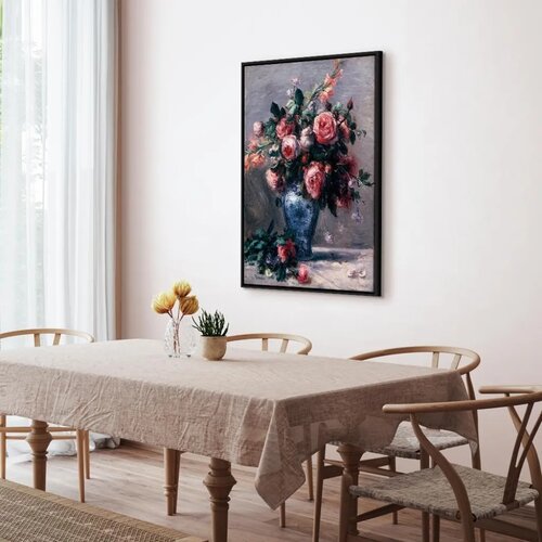  Slika - Pierre-Auguste Renoir &amp;ndash; Vase of Roses 80x120 U crnom drvenom okviru Slike