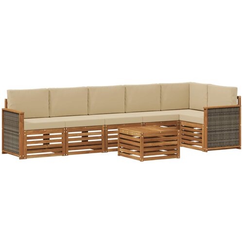  Set vanjskih sofa 6 kom. Prirodna Bijela Slike