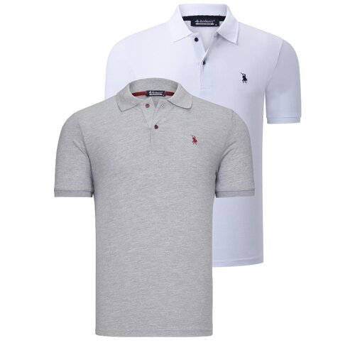 Dewberry DUAL SET T8561 MENS TSHIRT-WHITE-GREY Slike