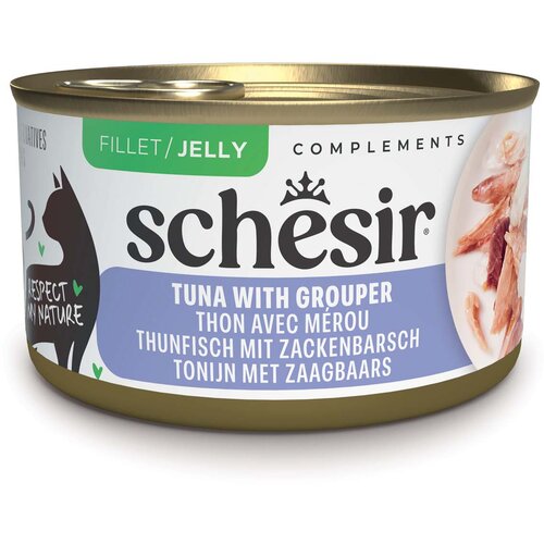  Ekonomično pakiranje Schesir Complements u želeu 24 x 70 g konzerve - Tuna s kirnjom Slike