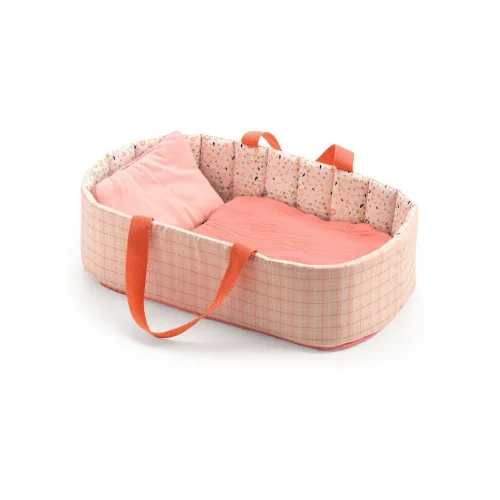 Djeco Pomea - tekstilna košara za punčke za spanje - roza
