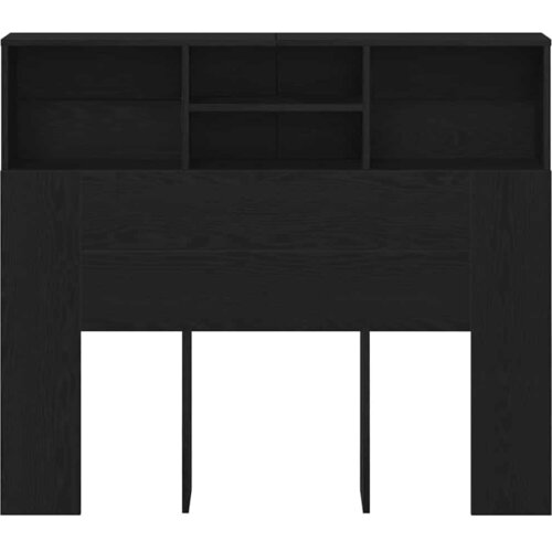  Glava kreveta s ormarićem Zidne Crni hrast 120 x 19 x 103,5 cm Slike