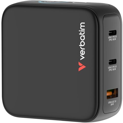 Verbatim Mini GaN Charger 100W mit Display 2xUSB-C +1xA 30239 Cijene