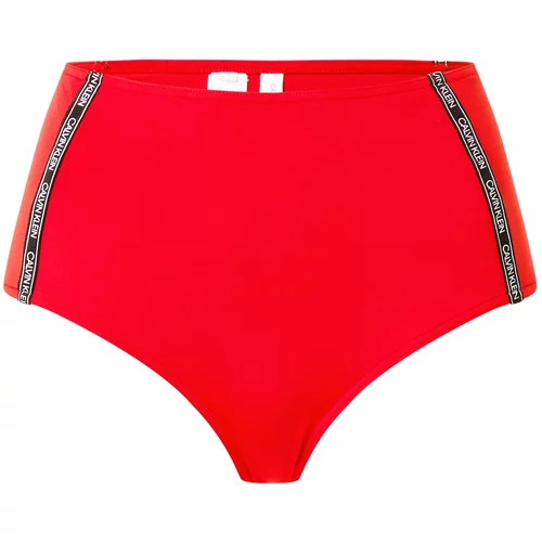 Calvin Klein Swimwear Bikini hlačke svetlo rdeča / črna / bela