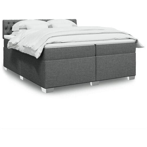 The Living Store Box spring postelja z vzmetnico temno siva 200x200 cm blago - Box Spring Postelja, (21428113) Slike