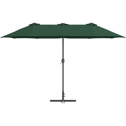  Vrtni suncobran Zelena 370 x 197 x 239 cm Poliester i aluminij Slike