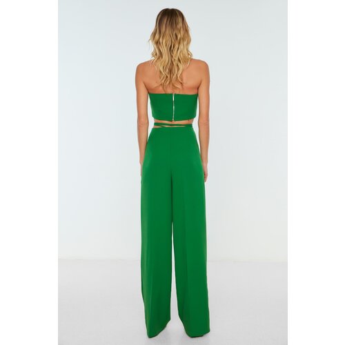 Trendyol Green High Waist Trousers Cene