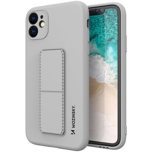 Wozinsky Silikonski ovitek za iPhone 12 Pro Max Kickstand Case, siv, (21521910) Cene