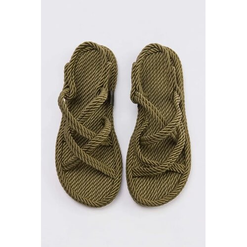Trendyol Shoes Ženske sandale TAKSS25SD00056, Kaki Slike