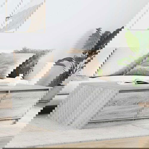 VidaXL stol za kavu s ladicama sivog sonome 100x100x40 cm Slike