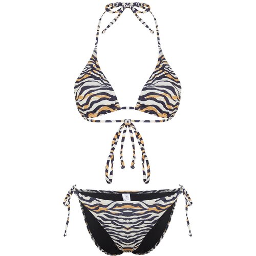 Trendyol Animal Patterned Triangle Tie Bikini Set Slike