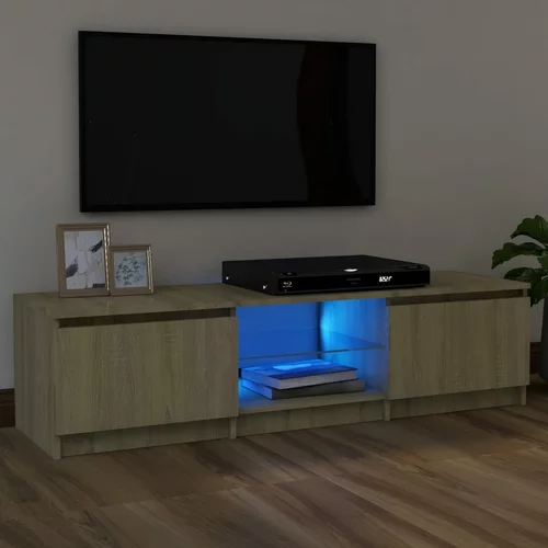 TV ormarić s LED svjetlima boja hrasta sonome 120x30x35,5 cm