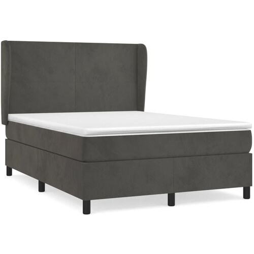 Maison Chic Box spring postelja - Vzmetna postelja z vzmetnico temno siva 140x200 cm žamet SL3015, (21902112) Cene