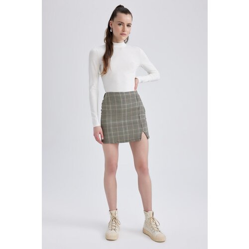 Defacto Patterned Slit Woven Mini Skirt Slike