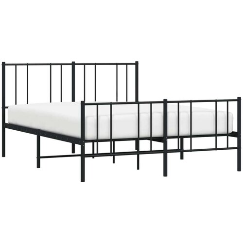 VidaXL metalni okvir kreveta uzglavlje i podnožje crni 140x190 cm Slike