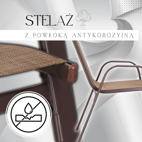Springos metalne vrtne stolice 73 x 55,5 x 93 cm (4 kom.) smeđa Slike