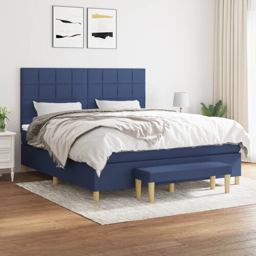 The Living Store Box spring postelja z vzmetnico modra 160x200 cm blago - Box Spring Postelja, (21503511) Cene