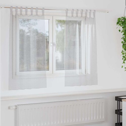 Voile zavjesa 2 pcs Svijetlo siva 140 x 140 cm Poliester Slike