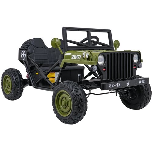Lean Toys Otro&amp;scaron;ko voja&amp;scaron;ko vozilo STAR 24V 4&amp;times;200W zelena Slike
