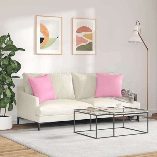 VidaXL jastučići za sofu 2 pcs ružičasta 45 x 45 cm tkanina Slike
