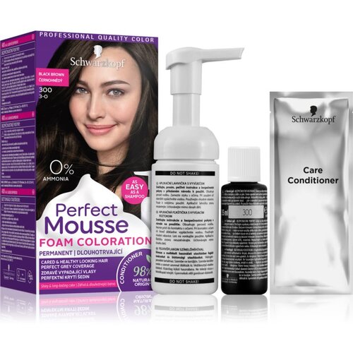 Schwarzkopf Perfect Mousse permanentna barva za lase odtenek 300 Black brown Cene