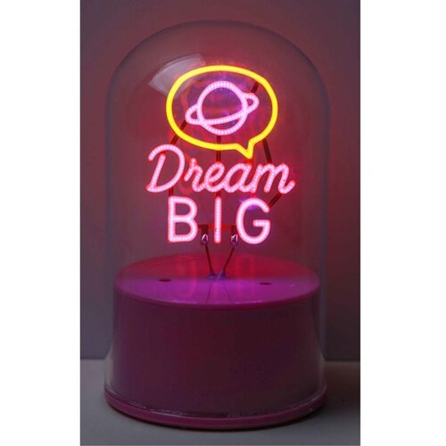 I-Total Lampa staklena kupola NEON-efekt LED rotirajuća Dream Big XL3263 Slike