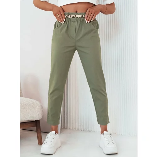 DStreet Women's fabric trousers ERLON, green