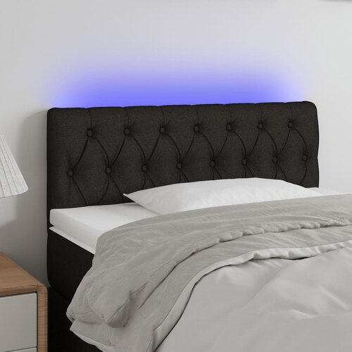 VidaXL LED uzglavlje crno 100 x 7 x 78/88 cm od tkanine Slike