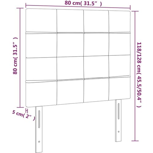 Uzglavlje crno 80x5x118/128 cm bar&amp;scaron;unasto Slike