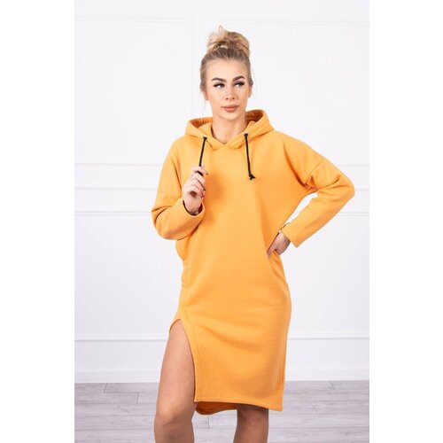 Kesi Dress with a hood and a side slit peach Slike